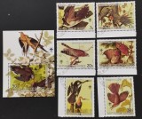 R.GUINEEA-PASARI-AUDUBON-serie 6 V.+ 1 colita-1985-Obliterare -RG 264