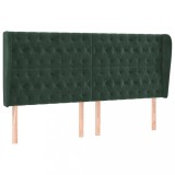 Cumpara ieftin Tablie pat cu aripioare verde inchis 183x23x118/128 cm catifea
