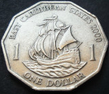 Cumpara ieftin Moneda exotica 1 DOLAR - INSULELE CARAIBE de EST, anul 2000 * Cod 3465 B, America Centrala si de Sud