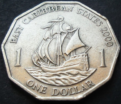 Moneda exotica 1 DOLAR - INSULELE CARAIBE de EST, anul 2000 * Cod 3465 B foto