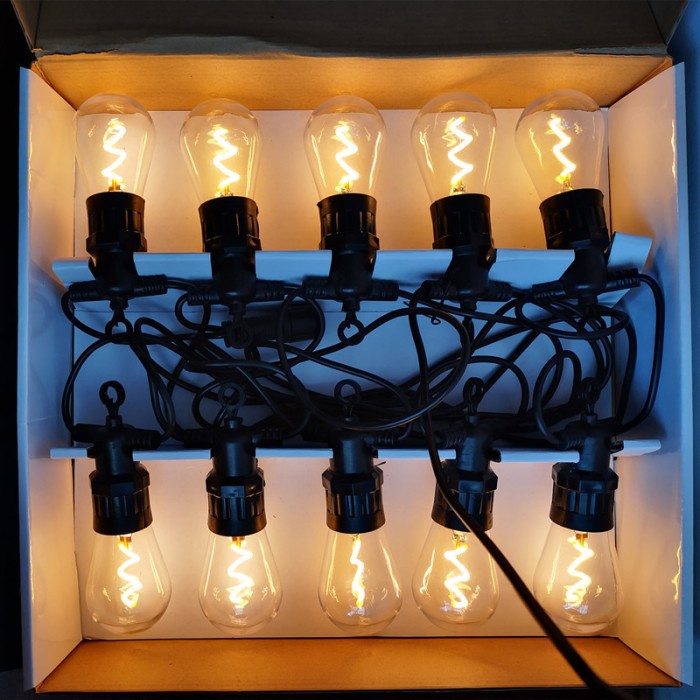 Ghirlanda liniara, 5 m, cu 10 led, Tip Fulger, interconectabila, 6W, Cald