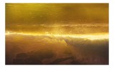Tablou Canvas, "Reflexia aurie a mării &icirc;n apus", Aur, Valuri, Strălucire, Apus, Ocean, Magie, Reflexii, Lumină, 39 x 26 cm, CMCLASS