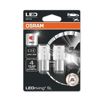 SET 2 BECURI AUXILIARE CU LED 12V (P21/5W) RED BLI OSRAM foto