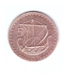 Moneda Cipru 5 mils 1977, stare buna, curata