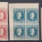 ROMANIA 1864 LP 14 ALEXANDRU IOAN CUZA NEEMISE SERIA IN BLOCURI DE 4 TIMBRE MNH