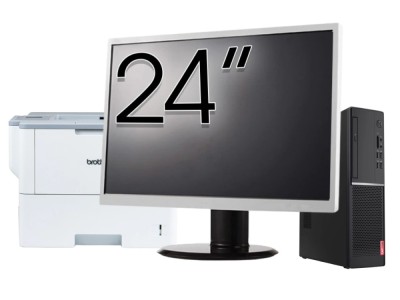 Pachet Calculator Second Hand LENOVO V520s SFF, Intel Core i3-7100 2.80GHz, 8GB DDR4, 256GB SSD, DVD-ROM + Monitor 24&amp;amp;quot; &amp;amp; Imprimanta Brother HL-L6 foto