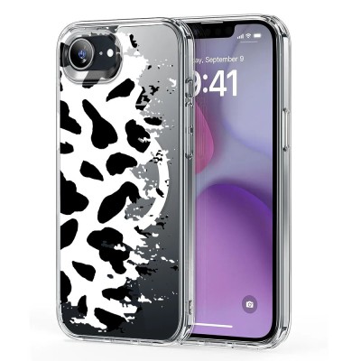 Husa pentru iphone 16e, atasare magnetica, magsafe, pattern skin 12, clear foto
