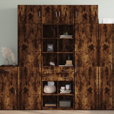 vidaXL Dulap &amp;icirc;nalt, stejar fumuriu, 70x42,5x185 cm, lemn prelucrat 3281466 foto
