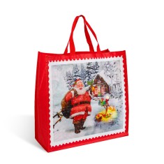 Punga de cadou de Craciun - rosu - 45 x 44 x 19 cm