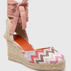 Missoni espadrile Eva 86 culoarea roz, toc pana, M25_002