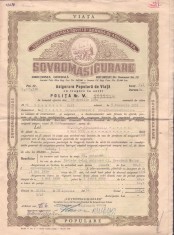 A3659N Poliță de asigurare Sovromasigurare, Asigurare Populară de Viață cu tragere la sorți, 1950