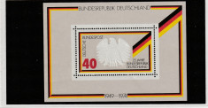 Germania 1974-Aniversare,25 ani Republica,colita dantelata,MNH,Mi.Bl.10 foto