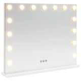 vidaXL Oglindă LED pentru Vanity Alb 58 x 10 x 47 cm Sticlă și Oțel 42020527