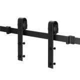 Sistem glisant pentru usa cu sina metalica 183 cm, 2 role, negru