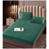 Cumpara ieftin Husa de Saltea Tip Topper cu Elastic + 2 Fete de Perna, Verde Inchis 140X200 - JOJ07
