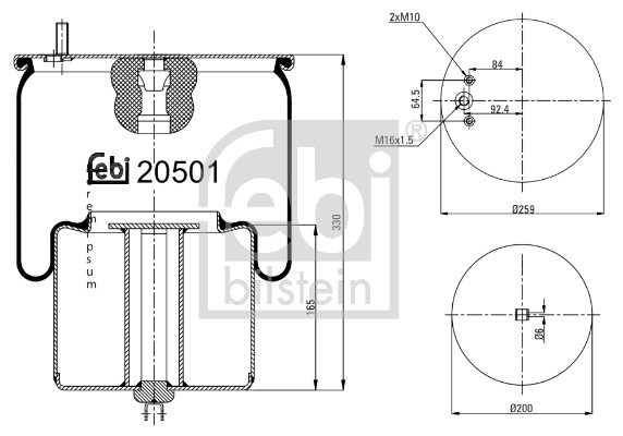 FEBI BILSTEIN 20501 Burduf, suspensie pneumatica