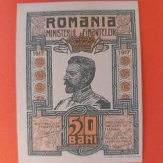 Bancnota 50 bani 1917 Ferdinand UNC++