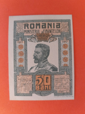 Bancnota 50 bani 1917 Ferdinand UNC++ foto