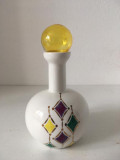 * Vaza ceramica pictata manual dop de sticla galbena 13cm, Creation original