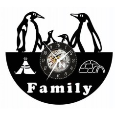 FAMILIE DE PINGUINI-ceas de perete
