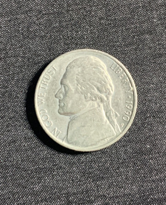 Moneda five cents 1990 USA foto