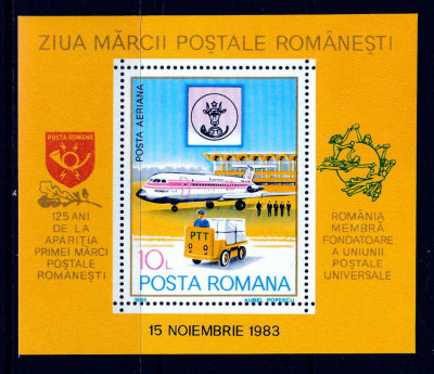 RO 1983 LP 1083 ,&amp;quot;Ziua marcii postale rom. &amp;quot; , colita 195 , MNH foto