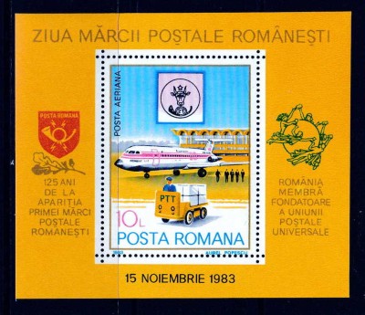 RO 1983 LP 1083 ,&amp;quot;Ziua marcii postale rom. &amp;quot; , colita 195 , MNH foto