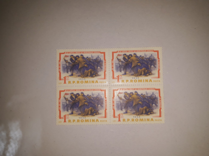 TIMBRE ROMANIA MNH-1963/LP554 -LUPTELE CEFERISTILOR SI PETROLISTILOR