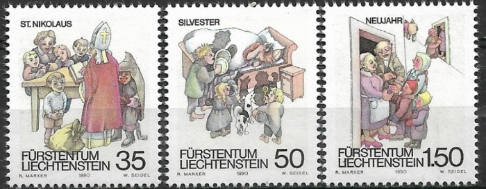 B0825 - Lichtenstein 1990 - Iarna 3v. neuzat,perfecta stare