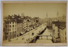 ZURICH , CHEIUL RAULUI LIMMAT , FOTOGRAFIE , SFARSITUL SEC. XIX foto
