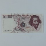 bancnota 50000 lire 1984 seria VA 542175 K tip 1 UNC = 350 lei