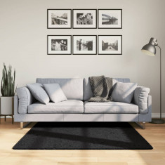 vidaXL Covor pufos "PAMPLONA" cu fire înalte, negru modern, 120x200 cm