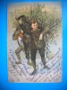 HOPCT 431 G CROMO LITHO-FELICITARE CRACIUN 1904 COLINDATORI CU BRADUL -CIRCULATA