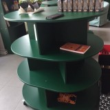 Corp cu trei rafturi, din MDF, cu rotile, culoare verde inchis