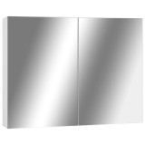 Cumpara ieftin Dulap de baie cu oglinda, alb, 80x15x60 cm, MDF