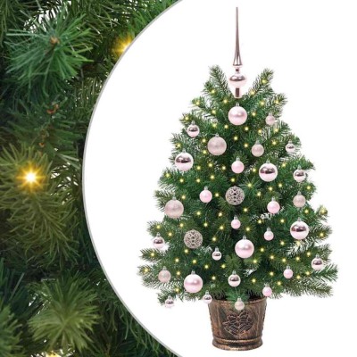 vidaXL Brad de Crăciun artificial cu 150 LED Verde 75 cm PE și PVC 3397304 foto