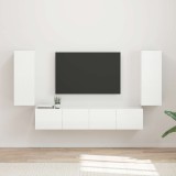 Cumpara ieftin Set Dulap pentru Televizor Montat pe Perete 4 buc. Alb lucios
