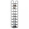 Gossi suport pantofi 10 niveluri negru 33x33x174 cm tesatura netesa