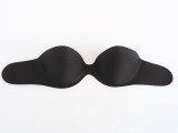 Cumpara ieftin BRA77-1 Sutien invizibil cu push-up si prinderi cu silicon pe lateral, Fara burete, negru, d