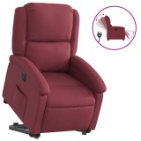Cumpara ieftin Fotoliu electric rabatabil cu ridicare, rosu vin, textil