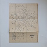 Planul Orasului Sibiu / Harta orasului Sibiu, tiparit in anul 1925, 23 x 31,5 cm / Transilvania / Romania