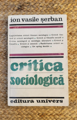 CRITICA SOCIOLOGICA -ION VASILE SERBAN foto