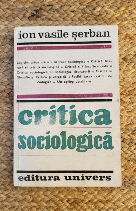 CRITICA SOCIOLOGICA -ION VASILE SERBAN