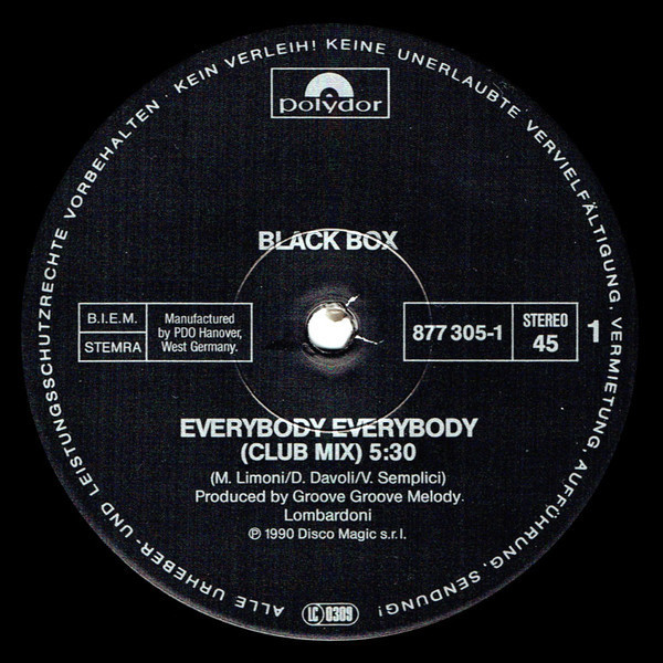 Black Box - Everybody Everybody (Vinyl)