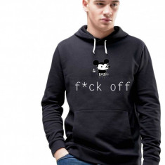 Hanorac Barbati Negru - f*ck off Mickey Mouse - L