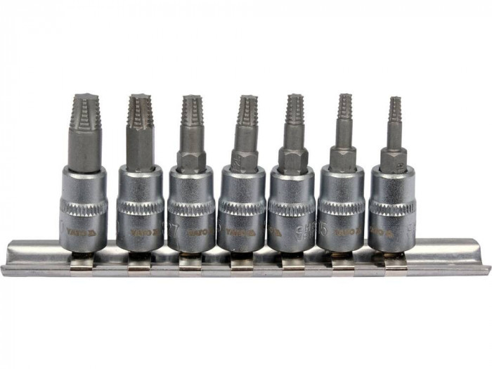 YATO Set 7 extractoare pentru suruburi TORX deteriorate, 1/4&amp;quot; (6.3 mm)