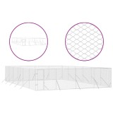 Cumpara ieftin Padoc Caini Exterior Otel Galvanizat Argintiu 8x12x2m Cusca Tarcuri Animale Usa Blocabila Protectie Antiradiator