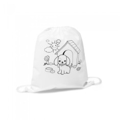 Rucsac cu snur non-woven si desen pentru a colora