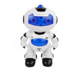 Robot inteligent, cu miscare, muzica, sunete, dans, 22 cm, alb albastru