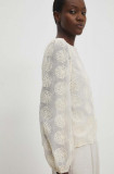 Answear Lab bluza femei, culoarea bej, in modele florale
